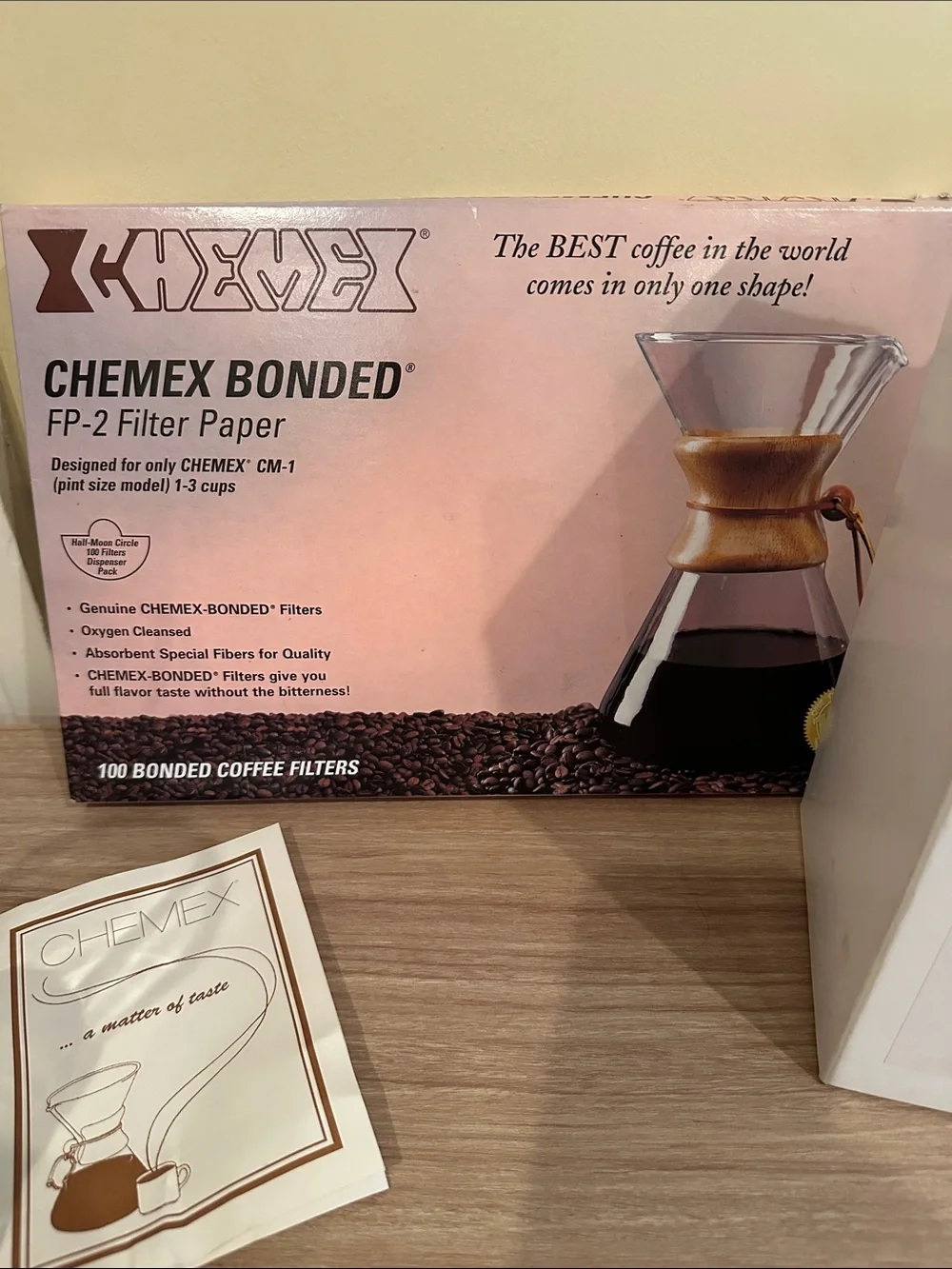 Chemex 1-3 Cup Coffee Maker with original box and FP-2 Filters Included